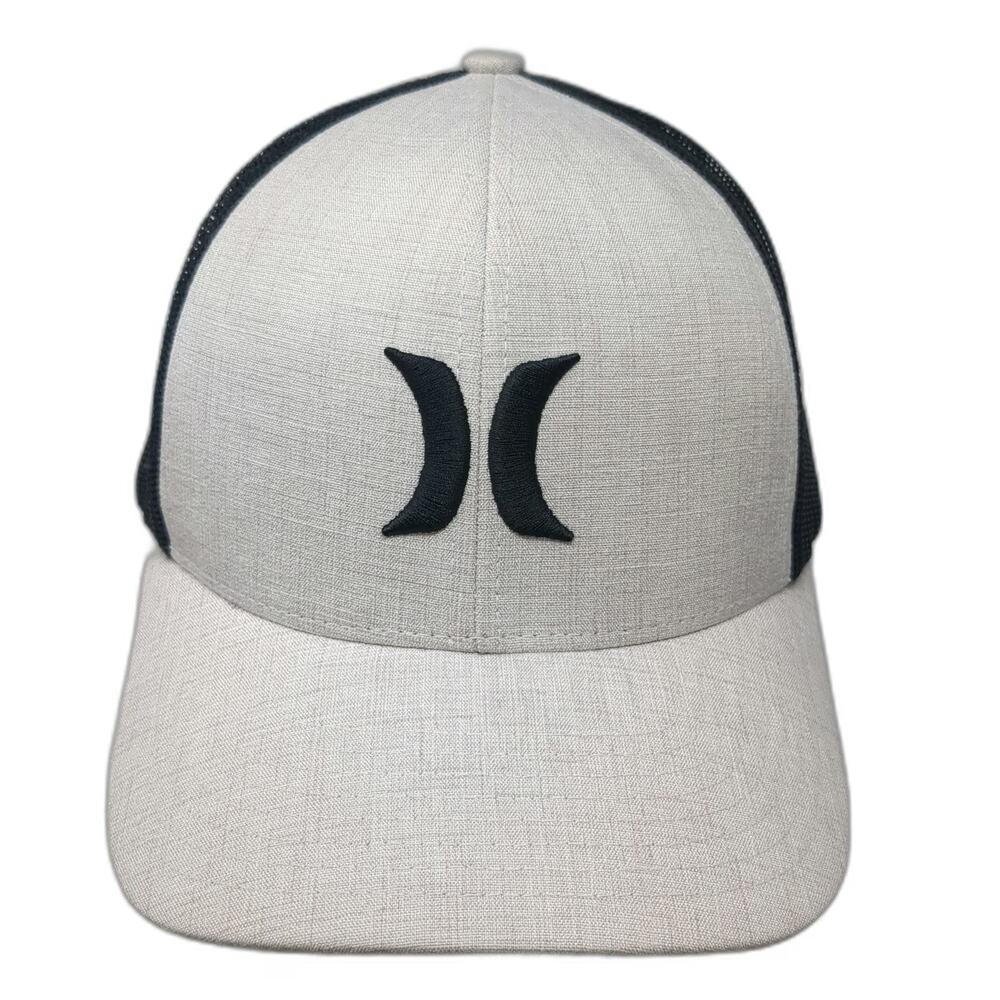 Hurley Trucker Hat Gray Black One Size Mesh Back Snapback Embroidered Logo